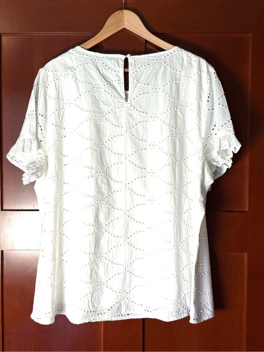 Lane Bryant White Cotton Eyelet Blouse Plus Size 20